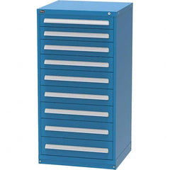 Vidmar - 9 Drawer, 344 Compartment Bright Blue Steel Modular Storage Cabinet - Eagle Tool & Supply