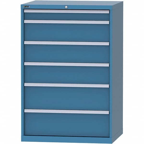 LISTA - 6 Drawer, 84 Compartment Bright Blue Steel Modular Storage Cabinet - Eagle Tool & Supply