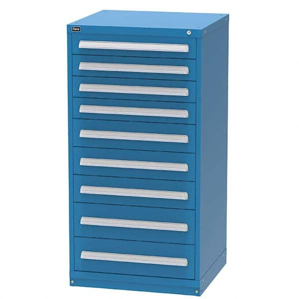 Vidmar - 9 Drawer, 344 Compartment Bright Blue Steel Modular Storage Cabinet - Eagle Tool & Supply