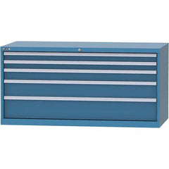 LISTA - 5 Drawer, 84 Compartment Bright Blue Steel Modular Storage Cabinet - Eagle Tool & Supply