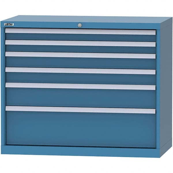 LISTA - 6 Drawer, 84 Compartment Bright Blue Steel Modular Storage Cabinet - Eagle Tool & Supply