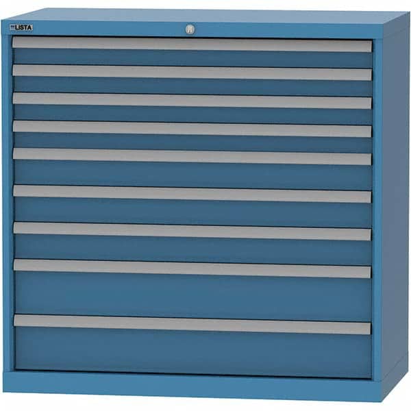 LISTA - 9 Drawer, 84 Compartment Bright Blue Steel Modular Storage Cabinet - Eagle Tool & Supply
