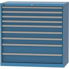 LISTA - 9 Drawer, 84 Compartment Bright Blue Steel Modular Storage Cabinet - Eagle Tool & Supply