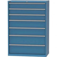 LISTA - 7 Drawer, 84 Compartment Bright Blue Steel Modular Storage Cabinet - Eagle Tool & Supply