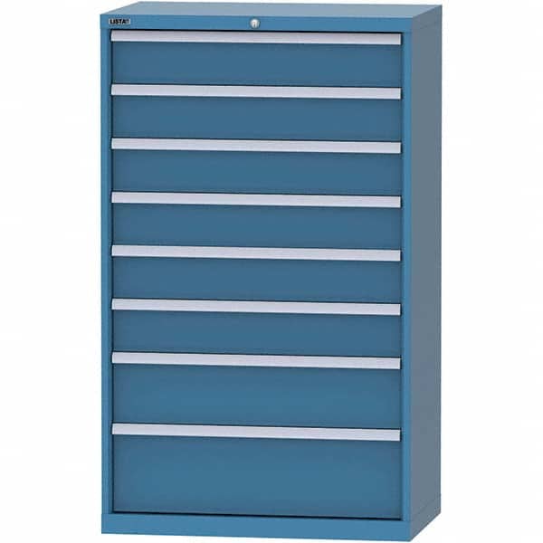 LISTA - 8 Drawer, 84 Compartment Bright Blue Steel Modular Storage Cabinet - Eagle Tool & Supply