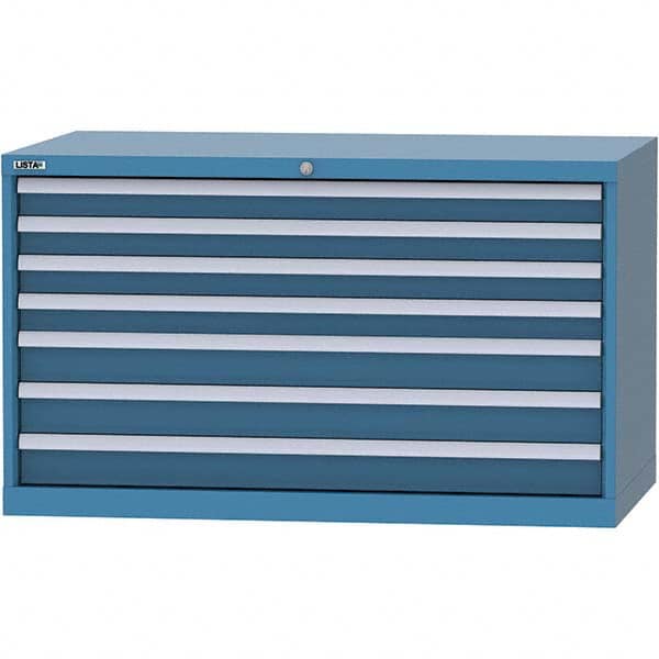 LISTA - 7 Drawer, 99 Compartment Bright Blue Steel Modular Storage Cabinet - Eagle Tool & Supply