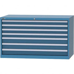 LISTA - 7 Drawer, 99 Compartment Bright Blue Steel Modular Storage Cabinet - Eagle Tool & Supply