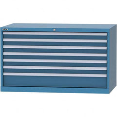 LISTA - 7 Drawer, 99 Compartment Bright Blue Steel Modular Storage Cabinet - Eagle Tool & Supply