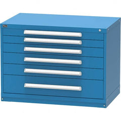 Vidmar - 6 Drawer, 45 Compartment Bright Blue Steel Modular Storage Cabinet - Eagle Tool & Supply