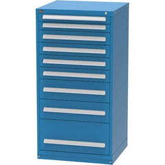 Vidmar - 9 Drawer Bright Blue Steel Modular Storage Cabinet - Eagle Tool & Supply