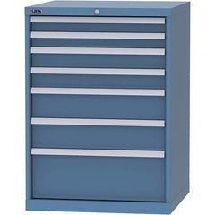 LISTA - 7 Drawer, 45 Compartment Bright Blue Steel Modular Storage Cabinet - Eagle Tool & Supply