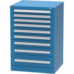 Vidmar - 9 Drawer, 344 Compartment Bright Blue Steel Modular Storage Cabinet - Eagle Tool & Supply