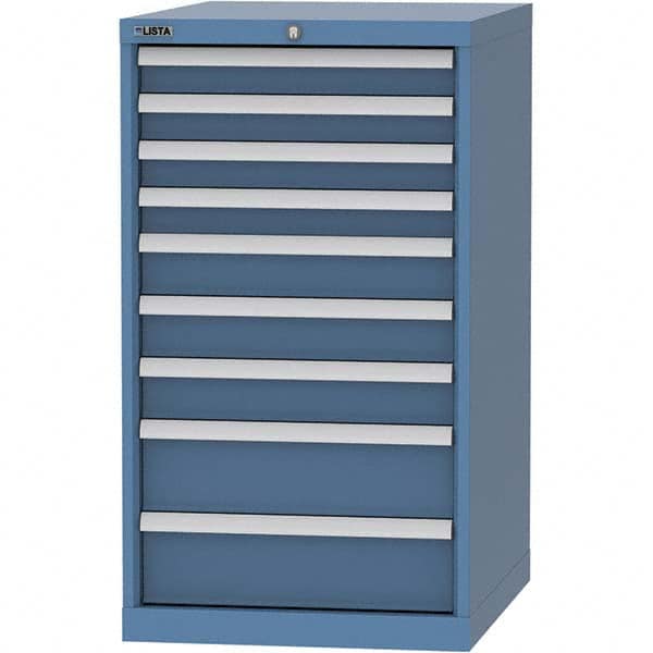 LISTA - 9 Drawer, 99 Compartment Bright Blue Steel Modular Storage Cabinet - Eagle Tool & Supply