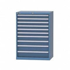 LISTA - 9 Drawer, 124 Compartment Bright Blue Steel Modular Storage Cabinet - Eagle Tool & Supply