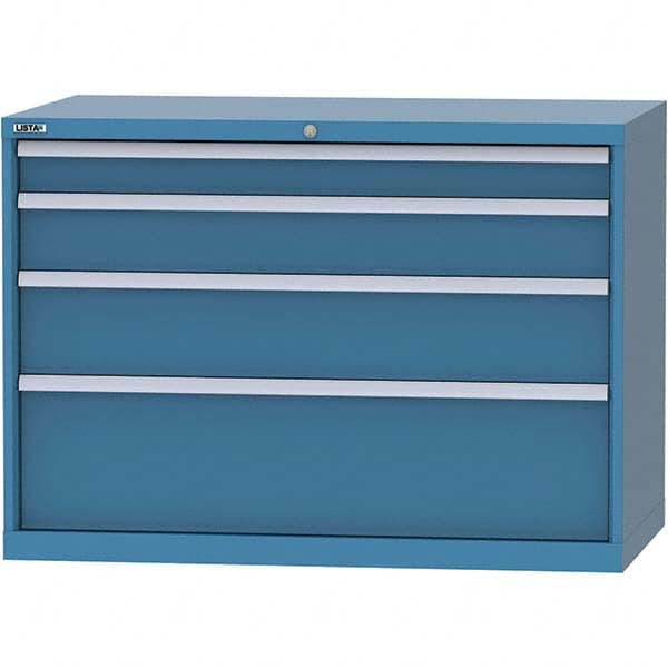 LISTA - 4 Drawer, 99 Compartment Bright Blue Steel Modular Storage Cabinet - Eagle Tool & Supply