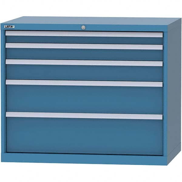 LISTA - 5 Drawer, 99 Compartment Bright Blue Steel Modular Storage Cabinet - Eagle Tool & Supply