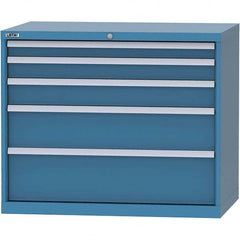 LISTA - 5 Drawer, 99 Compartment Bright Blue Steel Modular Storage Cabinet - Eagle Tool & Supply