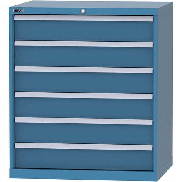 LISTA - 6 Drawer, 84 Compartment Bright Blue Steel Modular Storage Cabinet - Eagle Tool & Supply