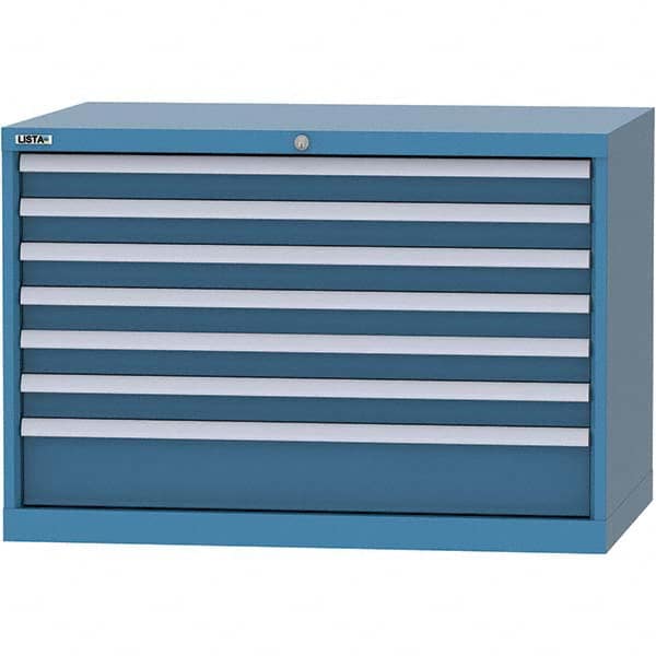 LISTA - 7 Drawer, 84 Compartment Bright Blue Steel Modular Storage Cabinet - Eagle Tool & Supply