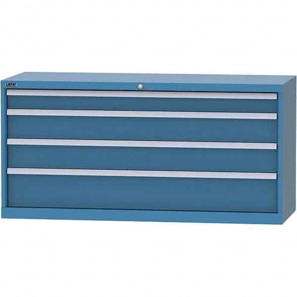 LISTA - 4 Drawer, 84 Compartment Bright Blue Steel Modular Storage Cabinet - Eagle Tool & Supply
