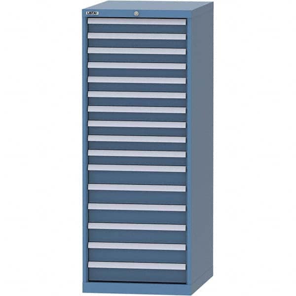 LISTA - 16 Drawer, 99 Compartment Bright Blue Steel Modular Storage Cabinet - Eagle Tool & Supply
