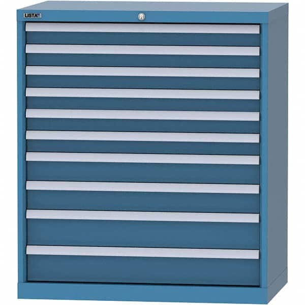 LISTA - 10 Drawer, 84 Compartment Bright Blue Steel Modular Storage Cabinet - Eagle Tool & Supply