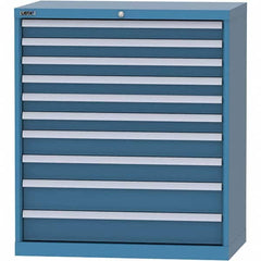 LISTA - 10 Drawer, 84 Compartment Bright Blue Steel Modular Storage Cabinet - Eagle Tool & Supply