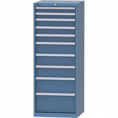 LISTA - 10 Drawer, 84 Compartment Bright Blue Steel Modular Storage Cabinet - Eagle Tool & Supply