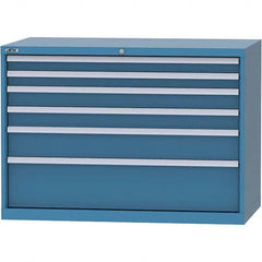 LISTA - 6 Drawer, 99 Compartment Bright Blue Steel Modular Storage Cabinet - Eagle Tool & Supply