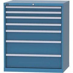 LISTA - 7 Drawer, 84 Compartment Bright Blue Steel Modular Storage Cabinet - Eagle Tool & Supply