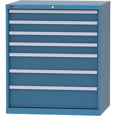 LISTA - 7 Drawer, 84 Compartment Bright Blue Steel Modular Storage Cabinet - Eagle Tool & Supply