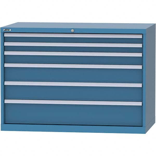 LISTA - 6 Drawer, 99 Compartment Bright Blue Steel Modular Storage Cabinet - Eagle Tool & Supply