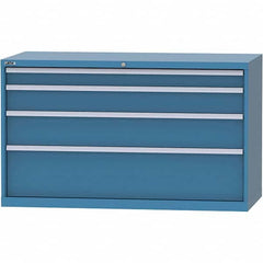 LISTA - 4 Drawer, 84 Compartment Bright Blue Steel Modular Storage Cabinet - Eagle Tool & Supply