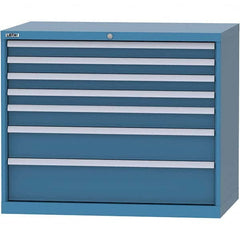 LISTA - 7 Drawer, 99 Compartment Bright Blue Steel Modular Storage Cabinet - Eagle Tool & Supply