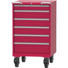 LISTA - 6 Drawer, 45 Compartment Red Steel Modular Storage Cabinet - Eagle Tool & Supply