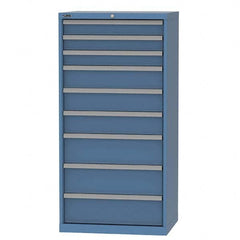 LISTA - 9 Drawer, 124 Compartment Bright Blue Steel Modular Storage Cabinet - Eagle Tool & Supply