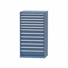 LISTA - 10 Drawer, 124 Compartment Bright Blue Steel Modular Storage Cabinet - Eagle Tool & Supply