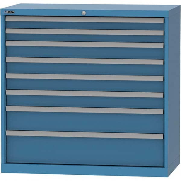LISTA - 8 Drawer, 84 Compartment Bright Blue Steel Modular Storage Cabinet - Eagle Tool & Supply