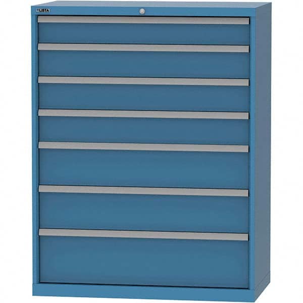 LISTA - 7 Drawer, 84 Compartment Bright Blue Steel Modular Storage Cabinet - Eagle Tool & Supply