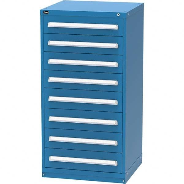 Vidmar - 8 Drawer, 124 Compartment Bright Blue Steel Modular Storage Cabinet - Eagle Tool & Supply