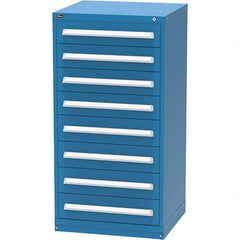 Vidmar - 8 Drawer, 124 Compartment Bright Blue Steel Modular Storage Cabinet - Eagle Tool & Supply
