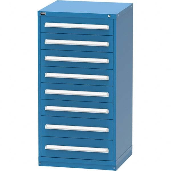 Vidmar - 8 Drawer, 124 Compartment Bright Blue Steel Modular Storage Cabinet - Eagle Tool & Supply