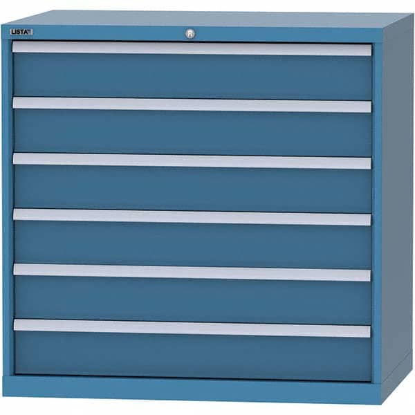 LISTA - 6 Drawer, 99 Compartment Bright Blue Steel Modular Storage Cabinet - Eagle Tool & Supply