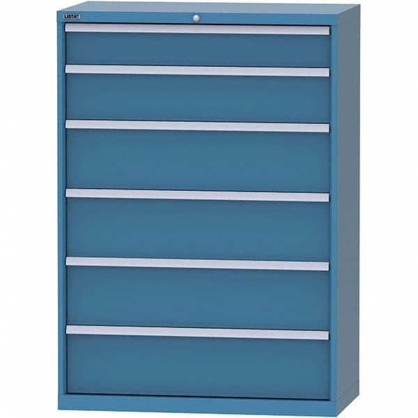 LISTA - 6 Drawer, 84 Compartment Bright Blue Steel Modular Storage Cabinet - Eagle Tool & Supply