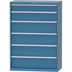 LISTA - 6 Drawer, 84 Compartment Bright Blue Steel Modular Storage Cabinet - Eagle Tool & Supply