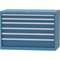 LISTA - 6 Drawer, 84 Compartment Bright Blue Steel Modular Storage Cabinet - Eagle Tool & Supply