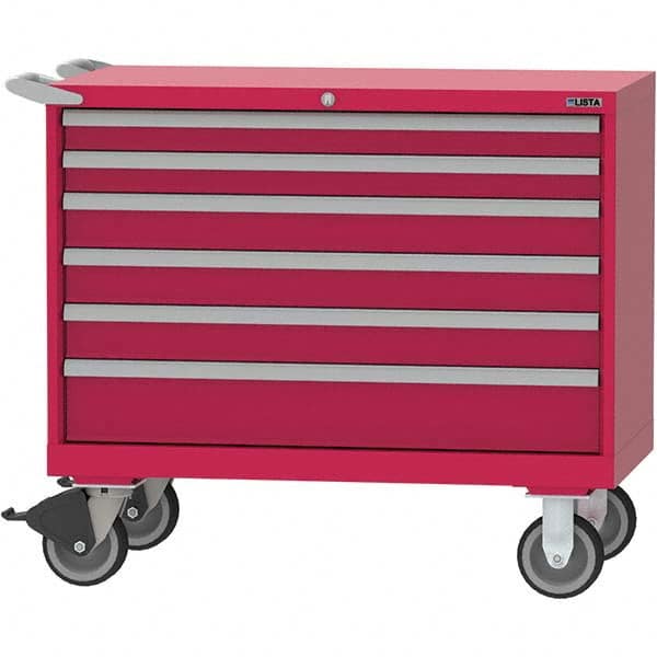 LISTA - 6 Drawer, 84 Compartment Bright Blue Steel Modular Storage Cabinet - Eagle Tool & Supply