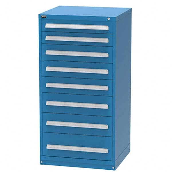 Vidmar - 8 Drawer Bright Blue Steel Modular Storage Cabinet - Eagle Tool & Supply