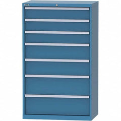 LISTA - 7 Drawer, 84 Compartment Bright Blue Steel Modular Storage Cabinet - Eagle Tool & Supply