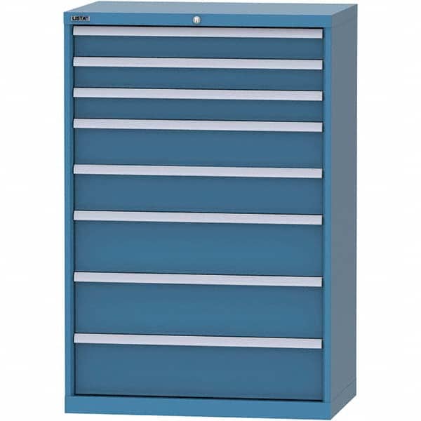 LISTA - 8 Drawer, 84 Compartment Bright Blue Steel Modular Storage Cabinet - Eagle Tool & Supply